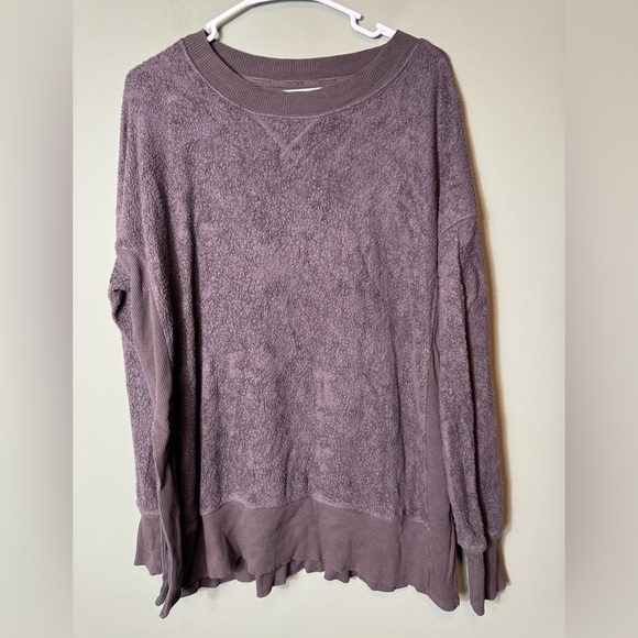 Aerie Women’s Oversized Brown Crew Neck Sweatshirt Size Small - Picture 1 of 5